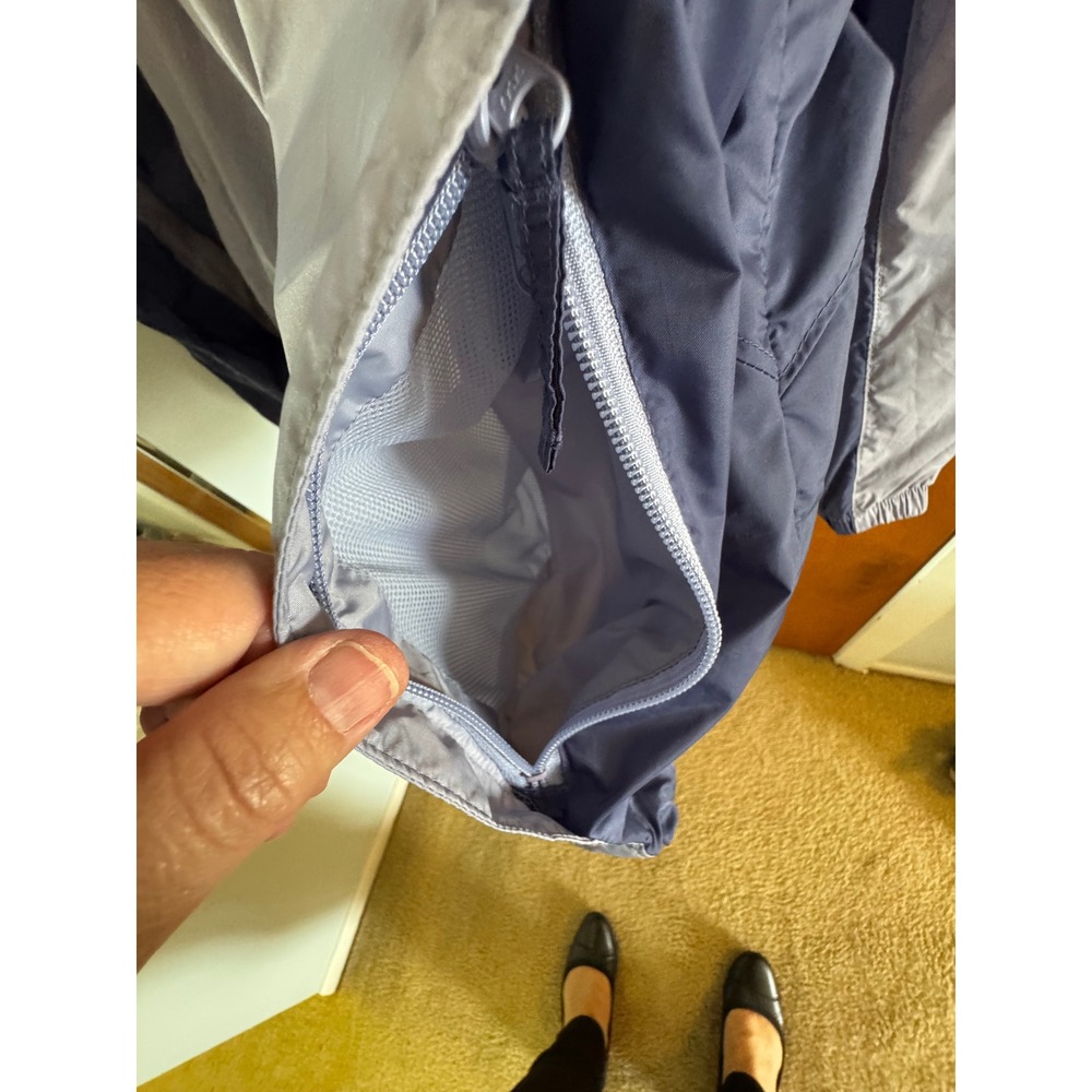 Columbia Womens 2X Blue Hooded Windbreaker Jacket Mesh Lined Full Zip Liteweight - Picture 3 of 10